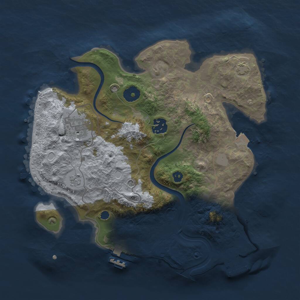 Rust Map: Procedural Map, Size: 2850, Seed: 1303597276, 8 Monuments