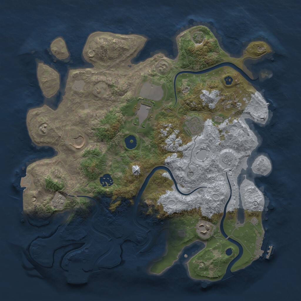 Rust Map: Procedural Map, Size: 3500, Seed: 1234567789, 13 Monuments