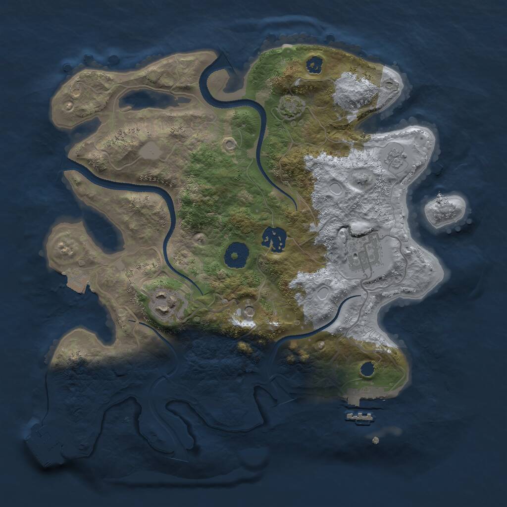 Rust Map: Procedural Map, Size: 3000, Seed: 1055638296, 9 Monuments