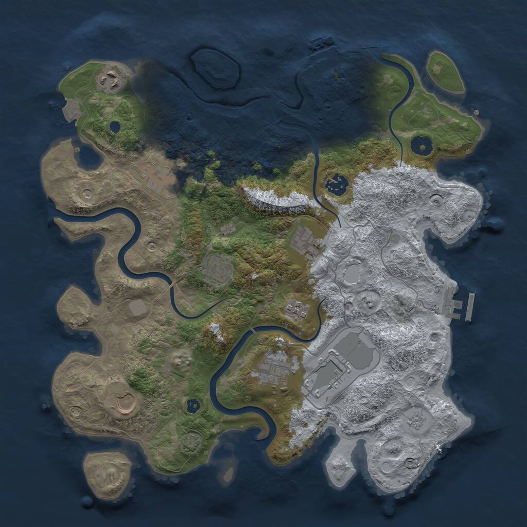 Rust Map: Procedural Map, Size: 3750, Seed: 837461, 15 Monuments