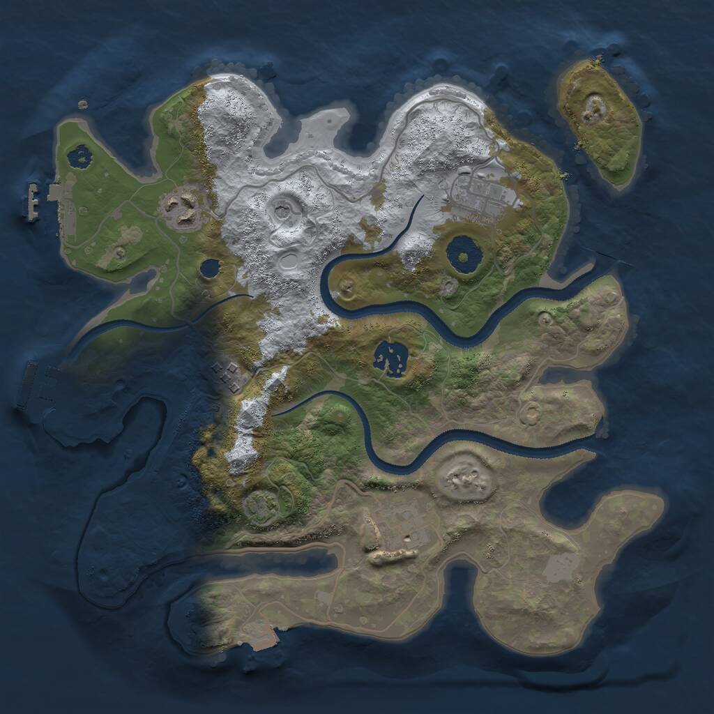 Rust Map: Procedural Map, Size: 3000, Seed: 1320048279, 10 Monuments