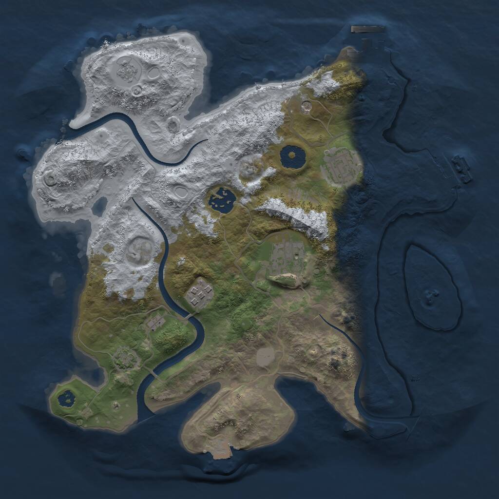 Rust Map: Procedural Map, Size: 3000, Seed: 1188178660, 10 Monuments