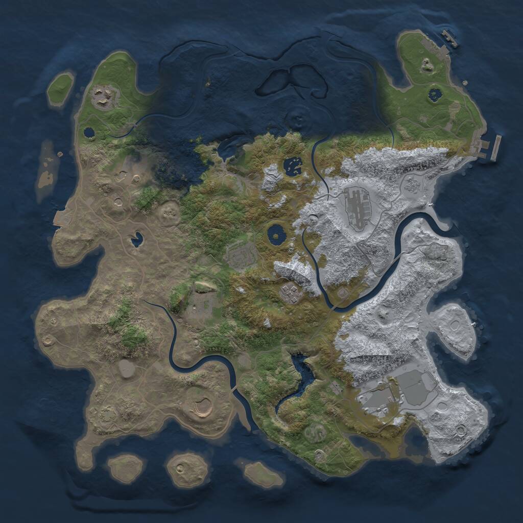 Rust Map: Procedural Map, Size: 4000, Seed: 161119710, 15 Monuments