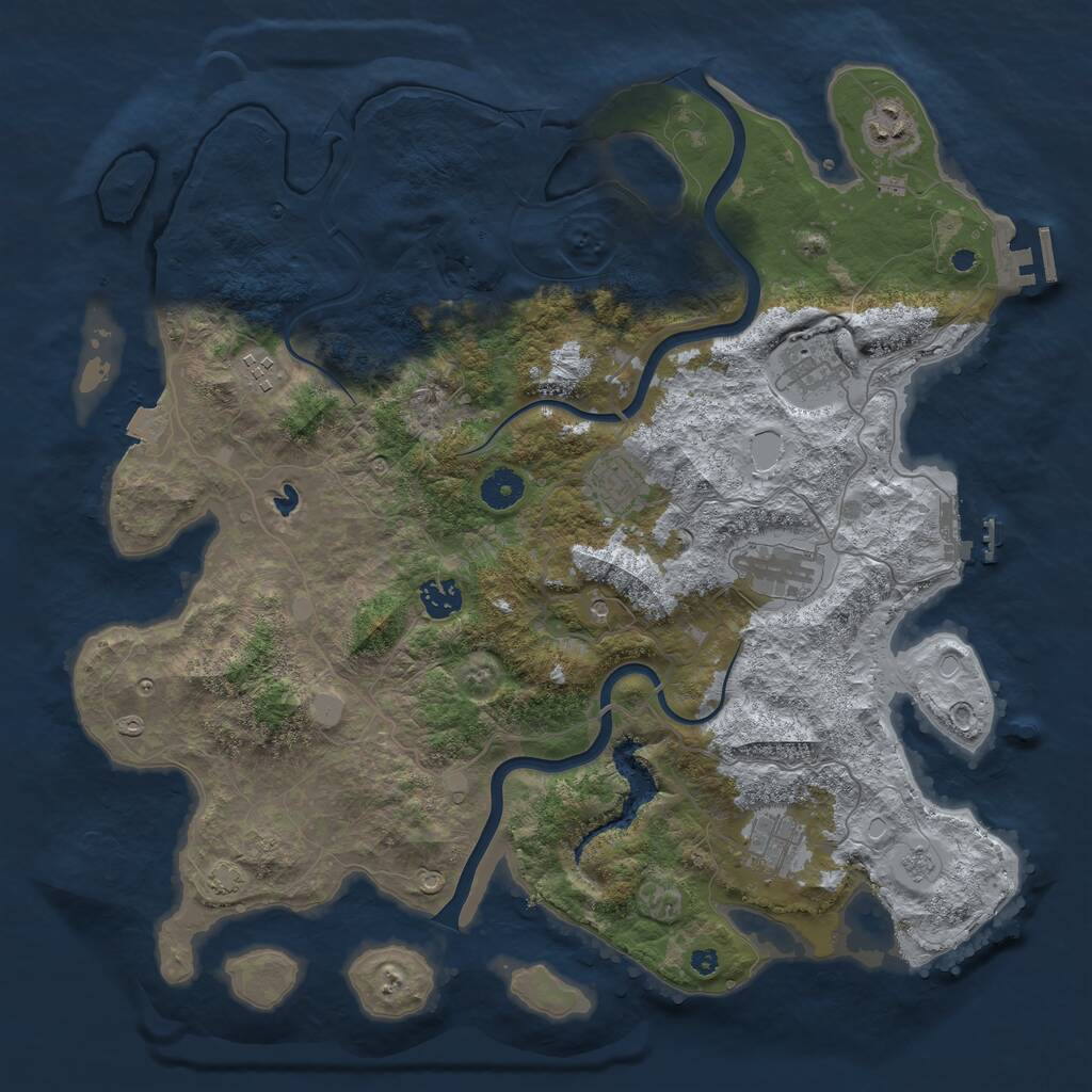Rust Map: Procedural Map, Size: 4000, Seed: 161119710, 13 Monuments