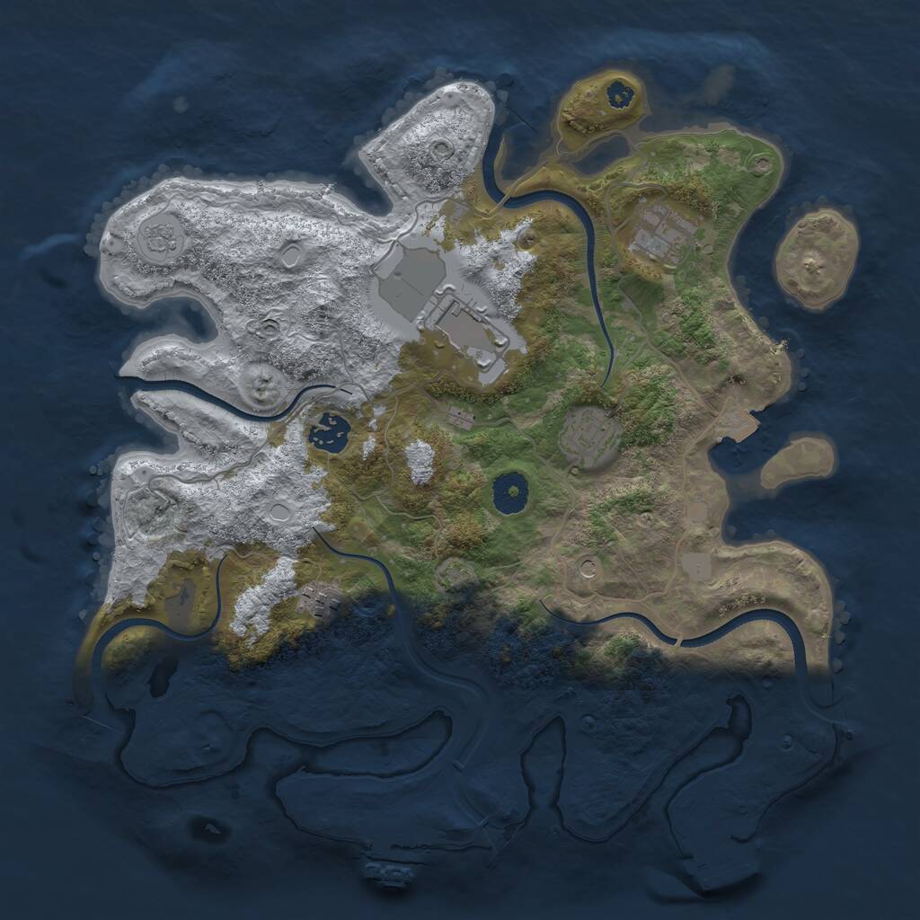Rust Map: Procedural Map, Size: 3500, Seed: 299578889, 11 Monuments