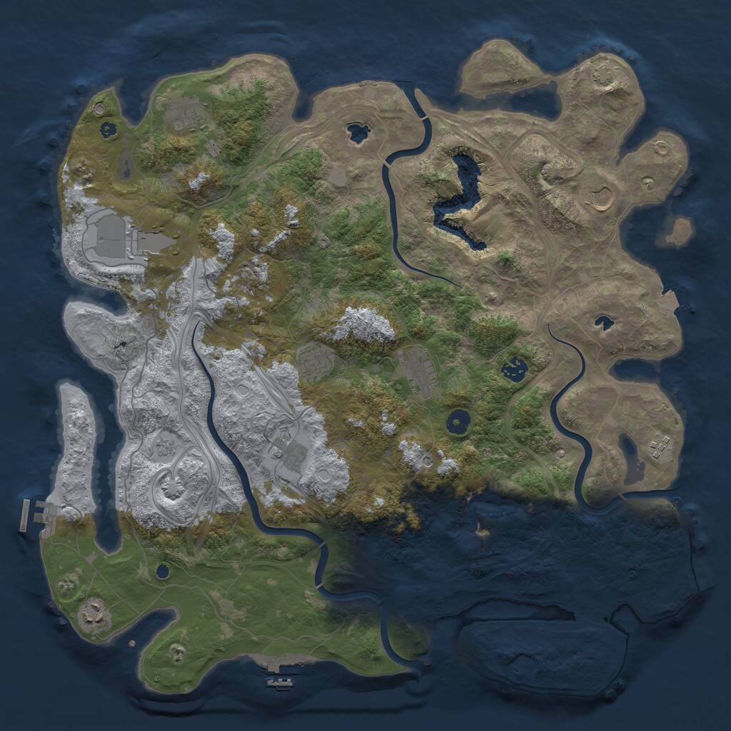 Rust Map: Procedural Map, Size: 4500, Seed: 1248770721, 16 Monuments