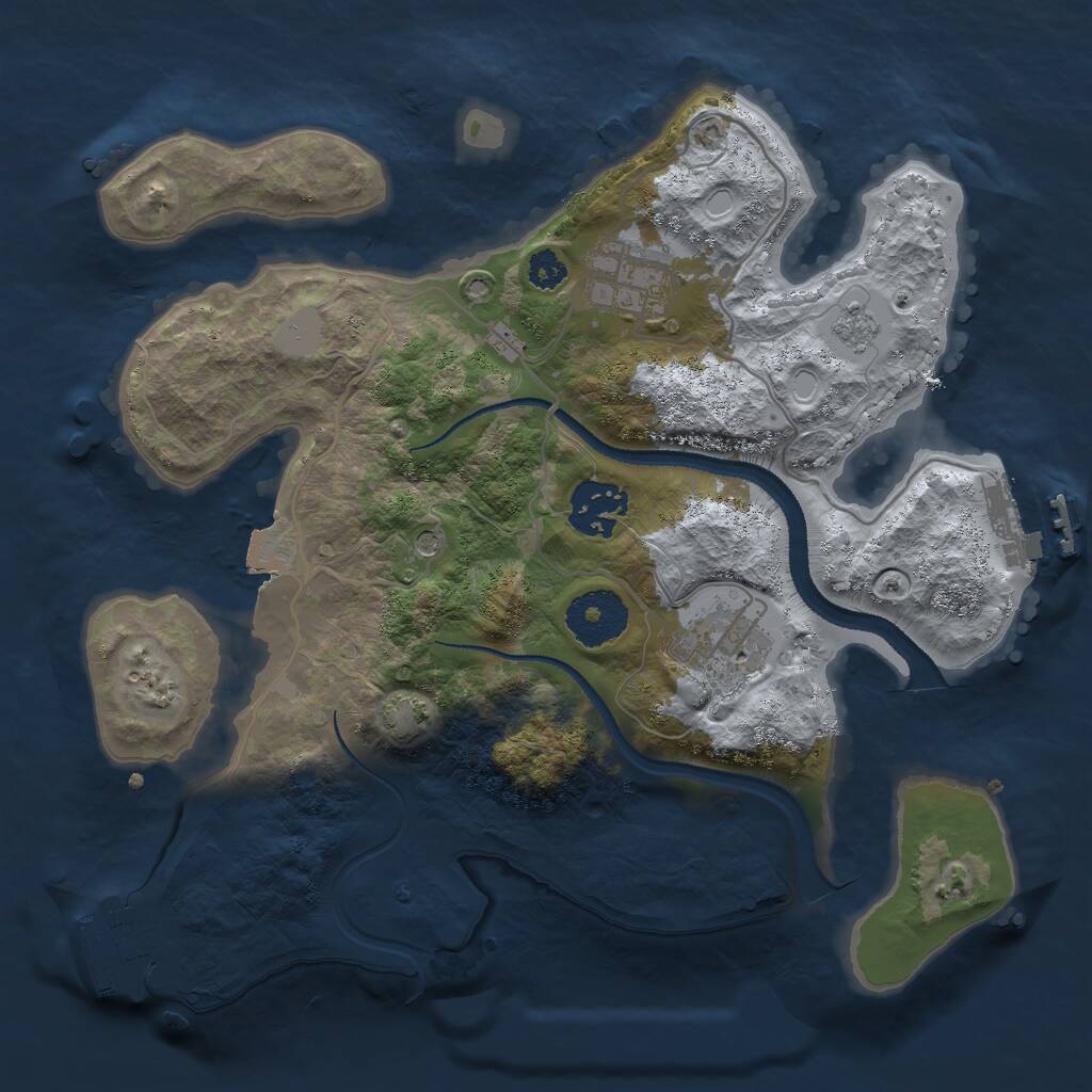 Rust Map: Procedural Map, Size: 2850, Seed: 868957656, 9 Monuments