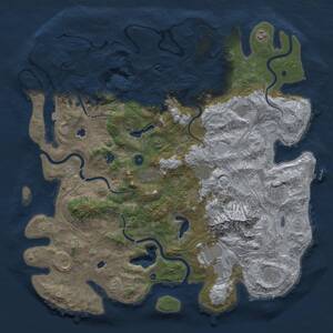 Thumbnail Rust Map: Procedural Map, Size: 5000, Seed: 1256162023, 16 Monuments