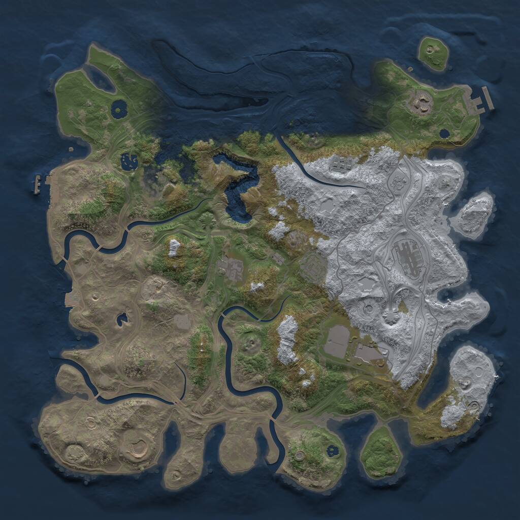 Rust Map: Procedural Map, Size: 4300, Seed: 51924947, 15 Monuments