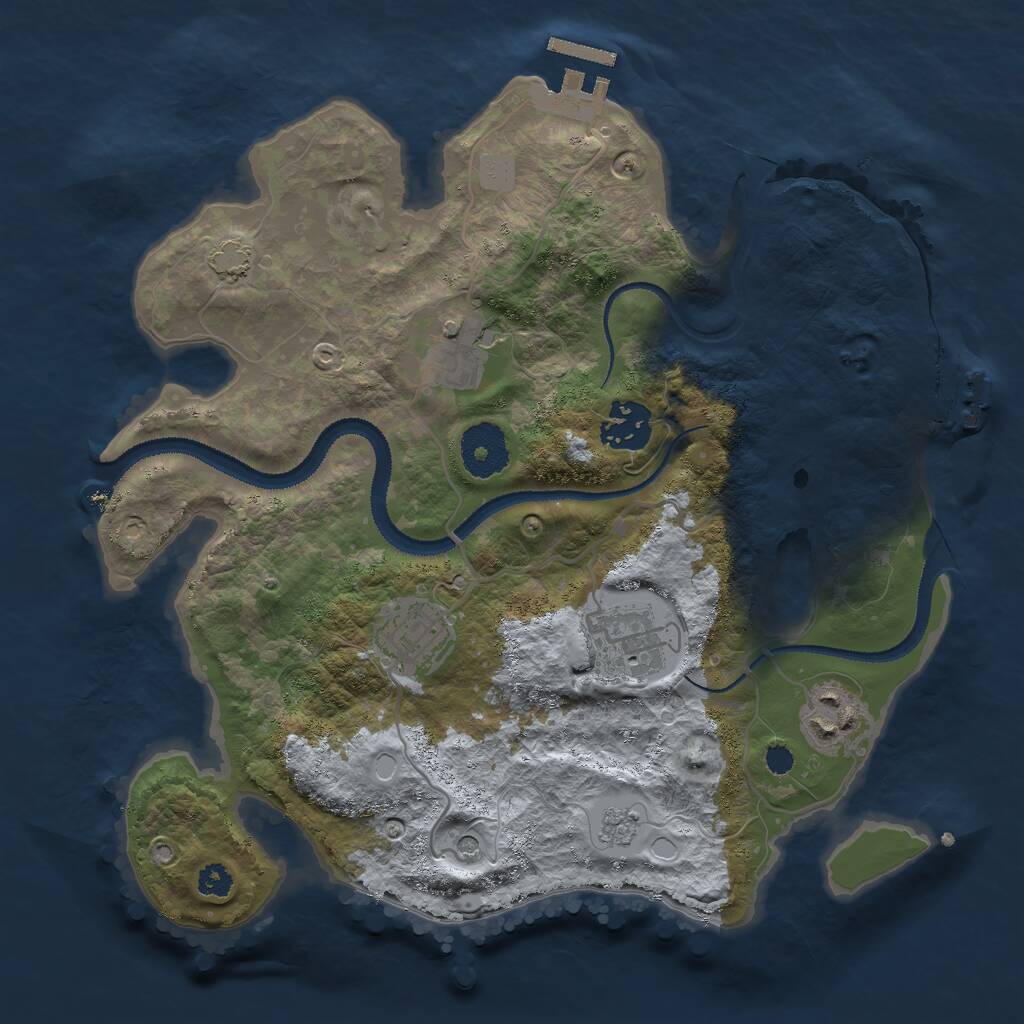 Rust Map: Procedural Map, Size: 3000, Seed: 546784187, 11 Monuments