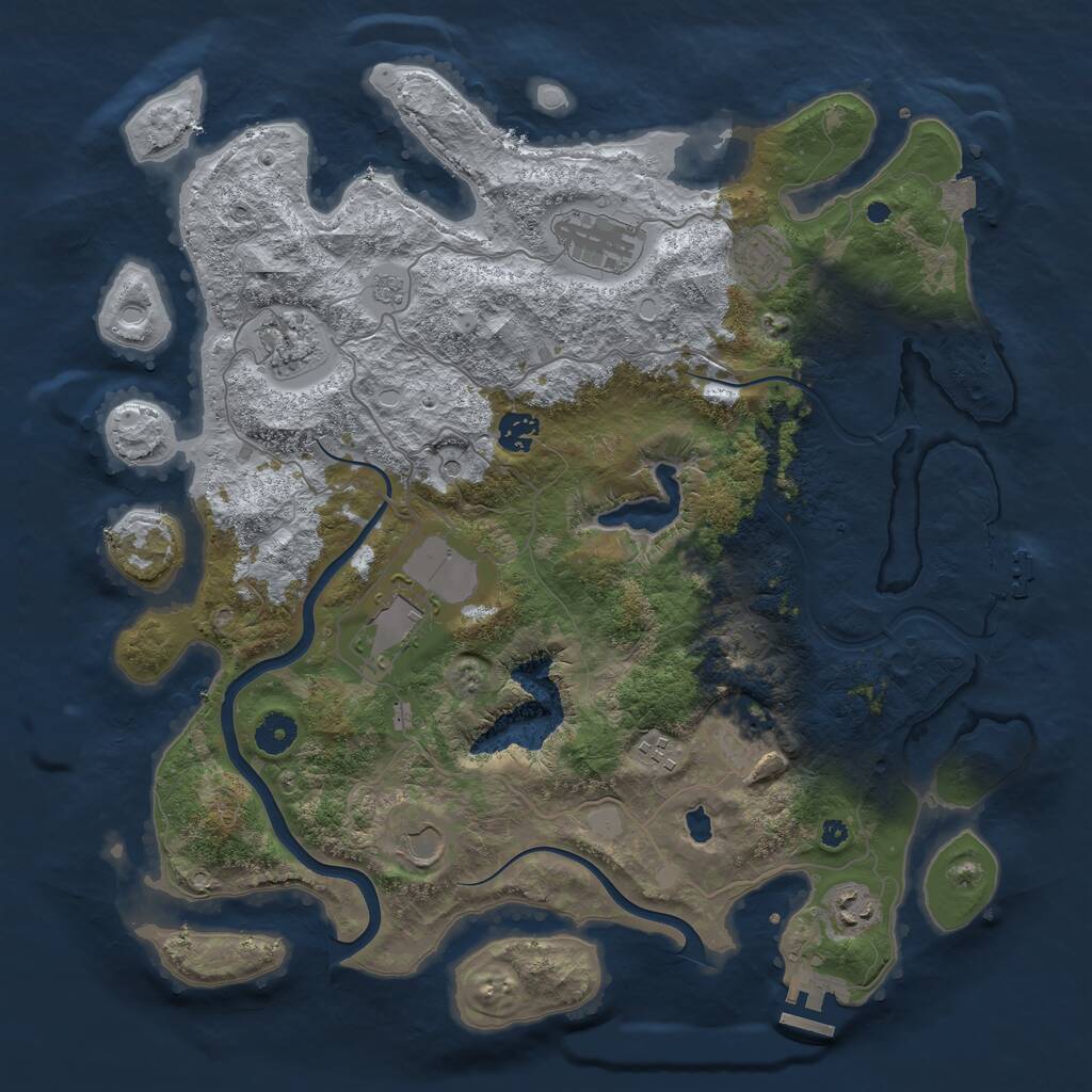 Rust Map: Procedural Map, Size: 4000, Seed: 875100924, 15 Monuments