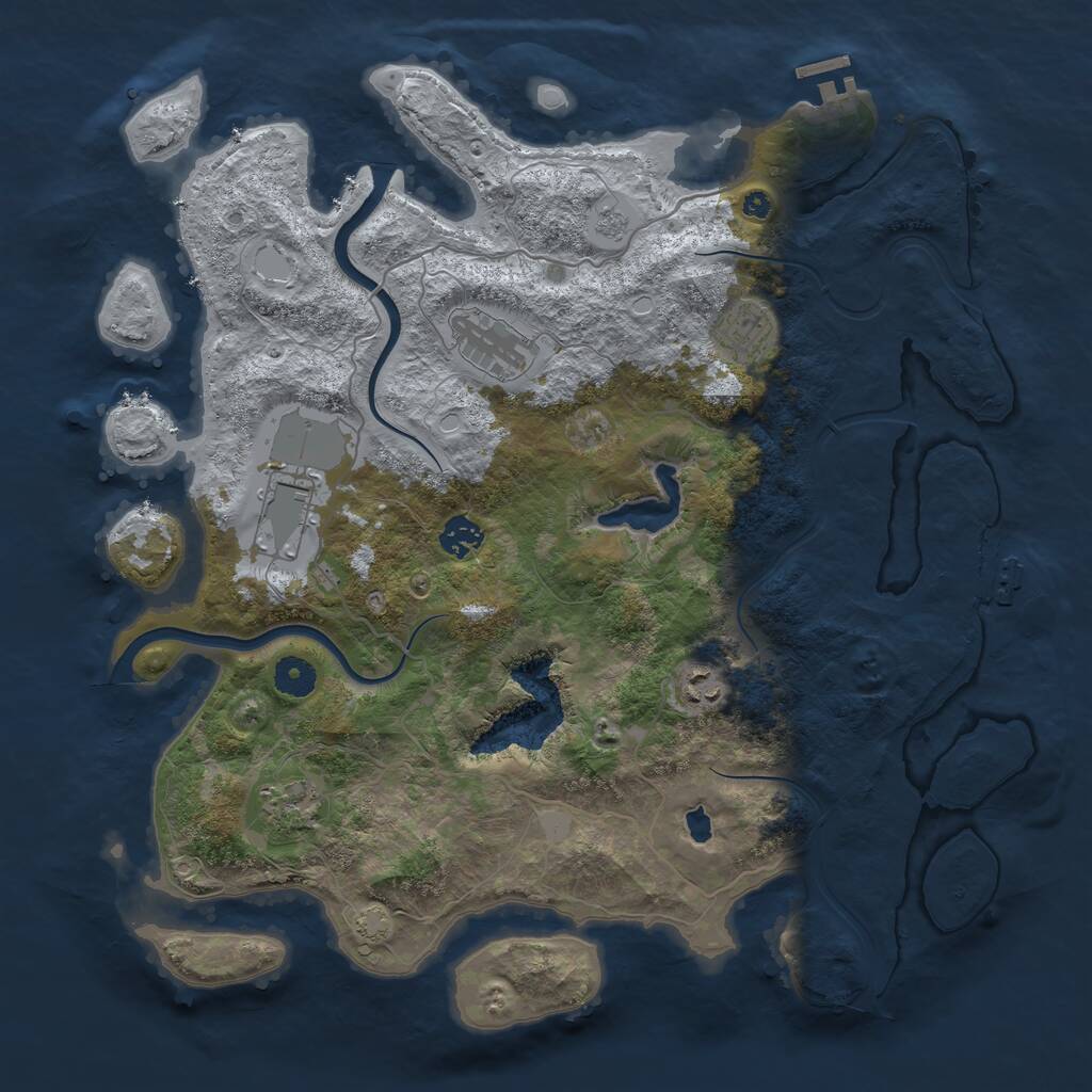 Rust Map: Procedural Map, Size: 4000, Seed: 875100924, 11 Monuments