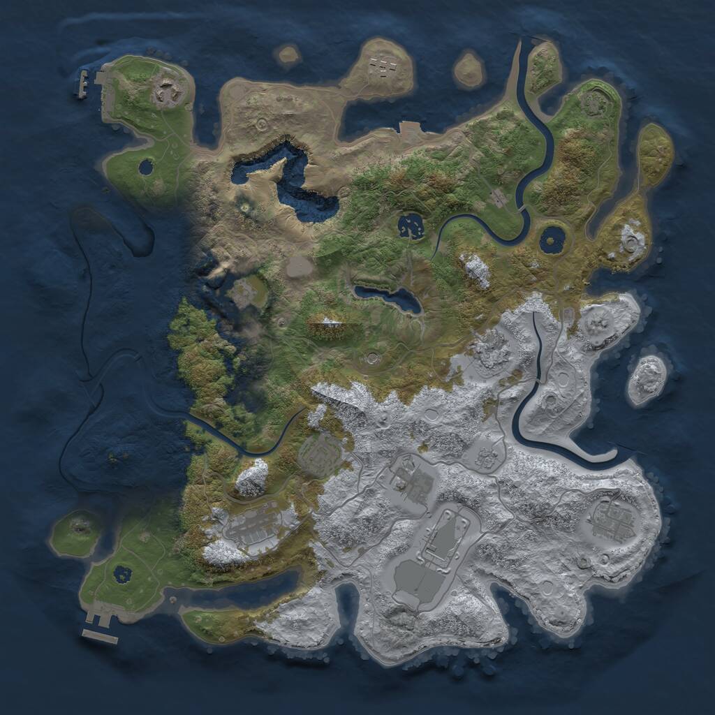 Rust Map: Procedural Map, Size: 4000, Seed: 7922106, 16 Monuments