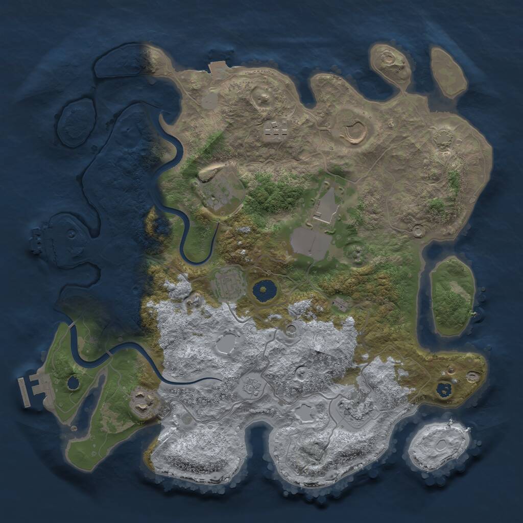 Rust Map: Procedural Map, Size: 3500, Seed: 31599, 13 Monuments