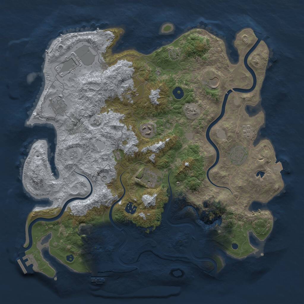 Rust Map: Procedural Map, Size: 4000, Seed: 2082724240, 15 Monuments