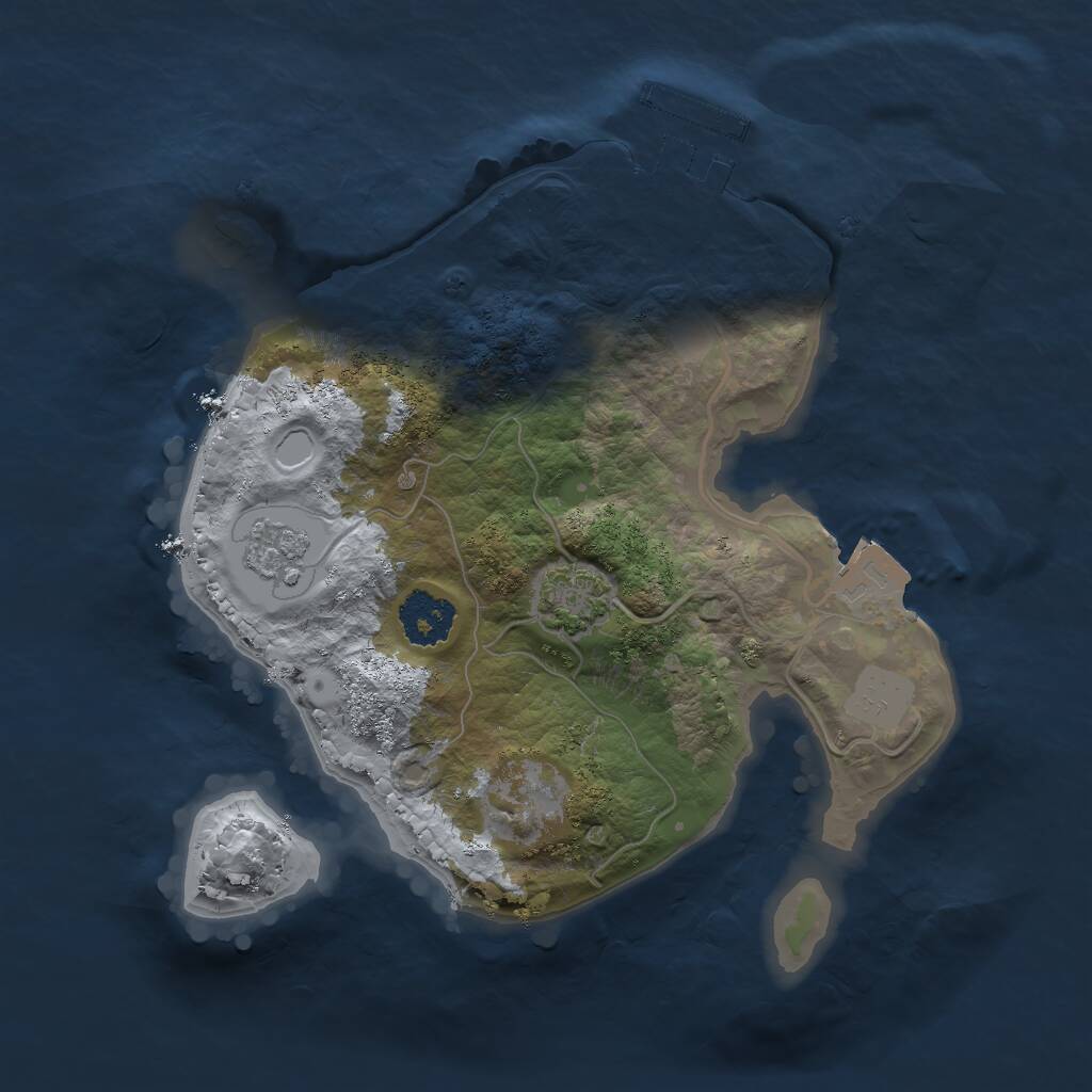 Rust Map: Procedural Map, Size: 2000, Seed: 448566186, 4 Monuments