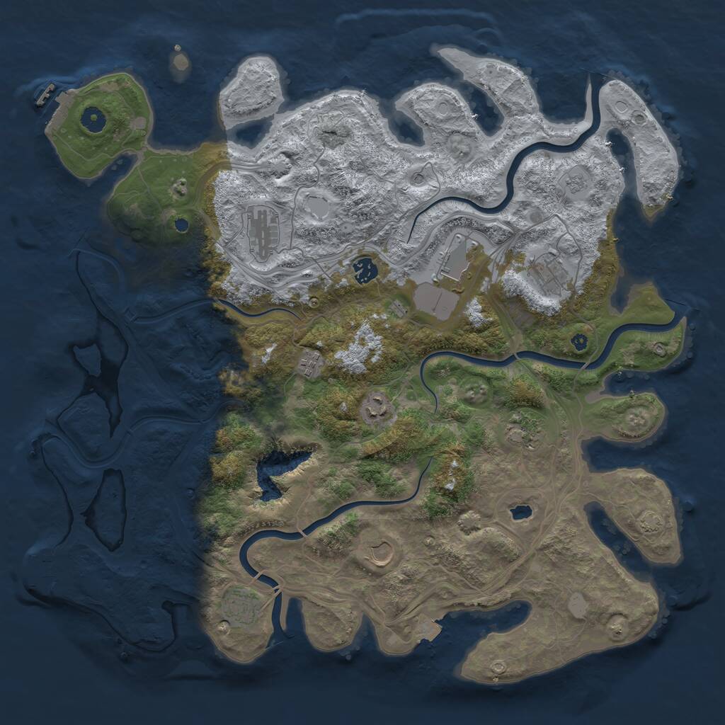 Rust Map: Procedural Map, Size: 4400, Seed: 245136798, 15 Monuments