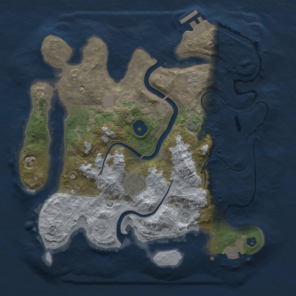 Rust Map: Procedural Map, Size: 3000, Seed: 1956860554, 7 Monuments