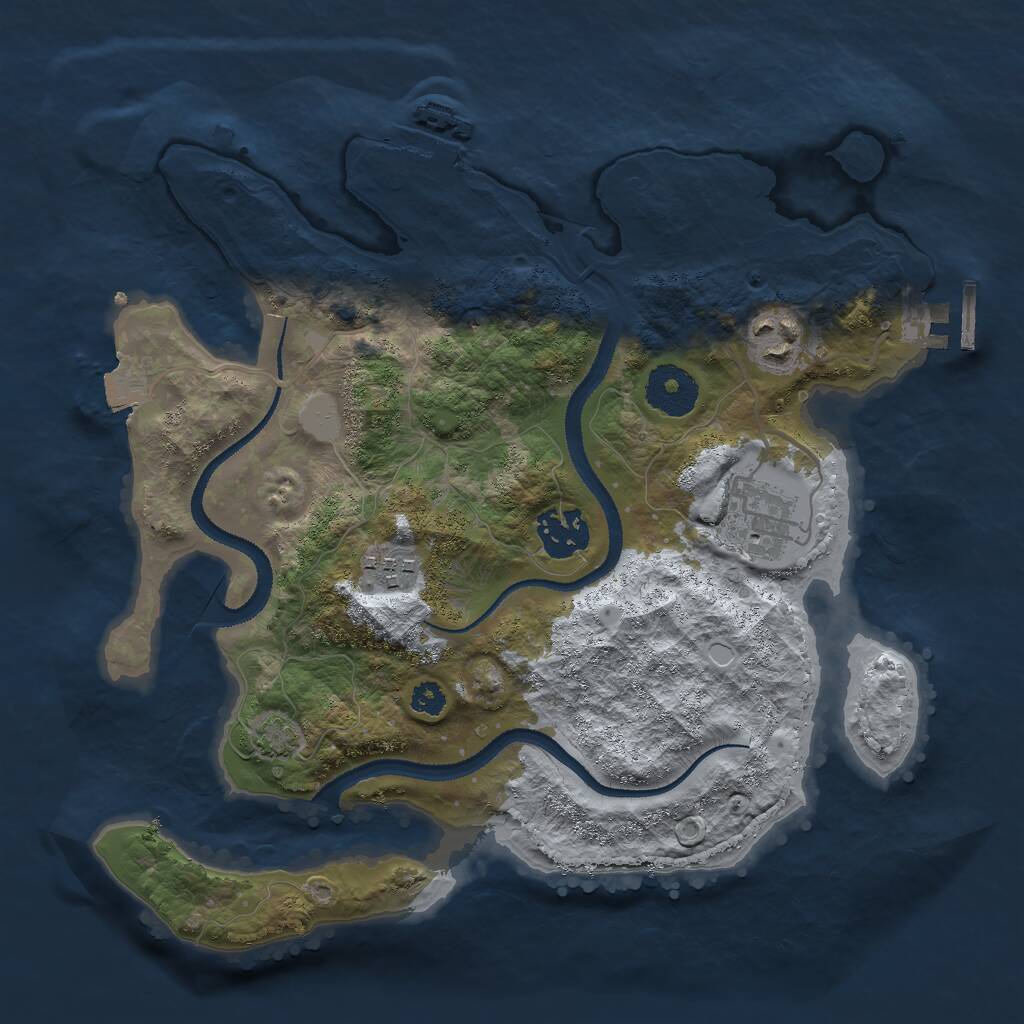 Rust Map: Procedural Map, Size: 3000, Seed: 2126566555, 8 Monuments