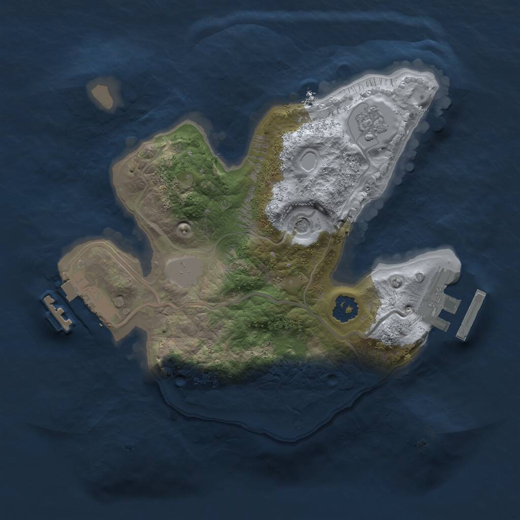 Rust Map: Procedural Map, Size: 2000, Seed: 1810810394, 5 Monuments