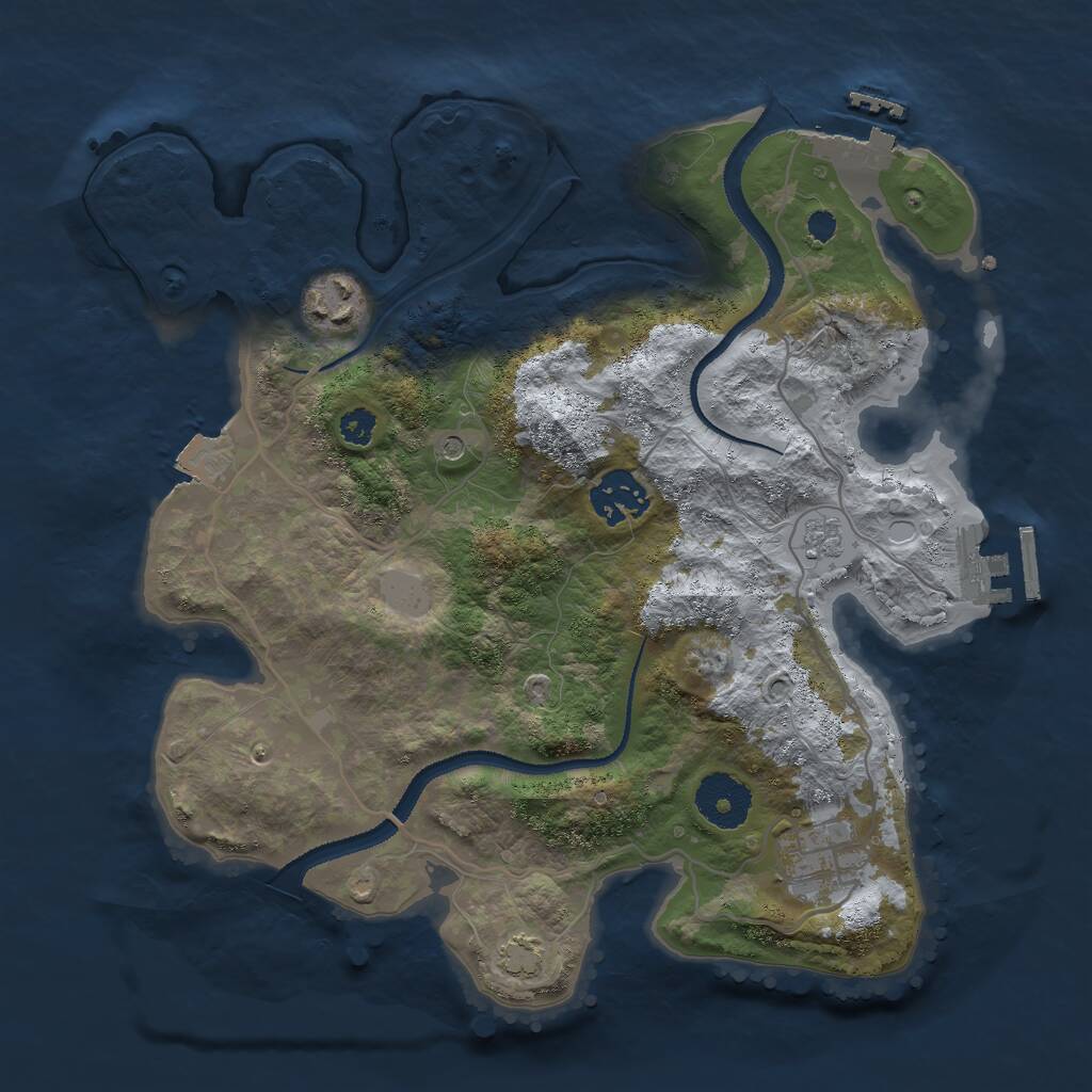 Rust Map: Procedural Map, Size: 3000, Seed: 1440971173, 9 Monuments