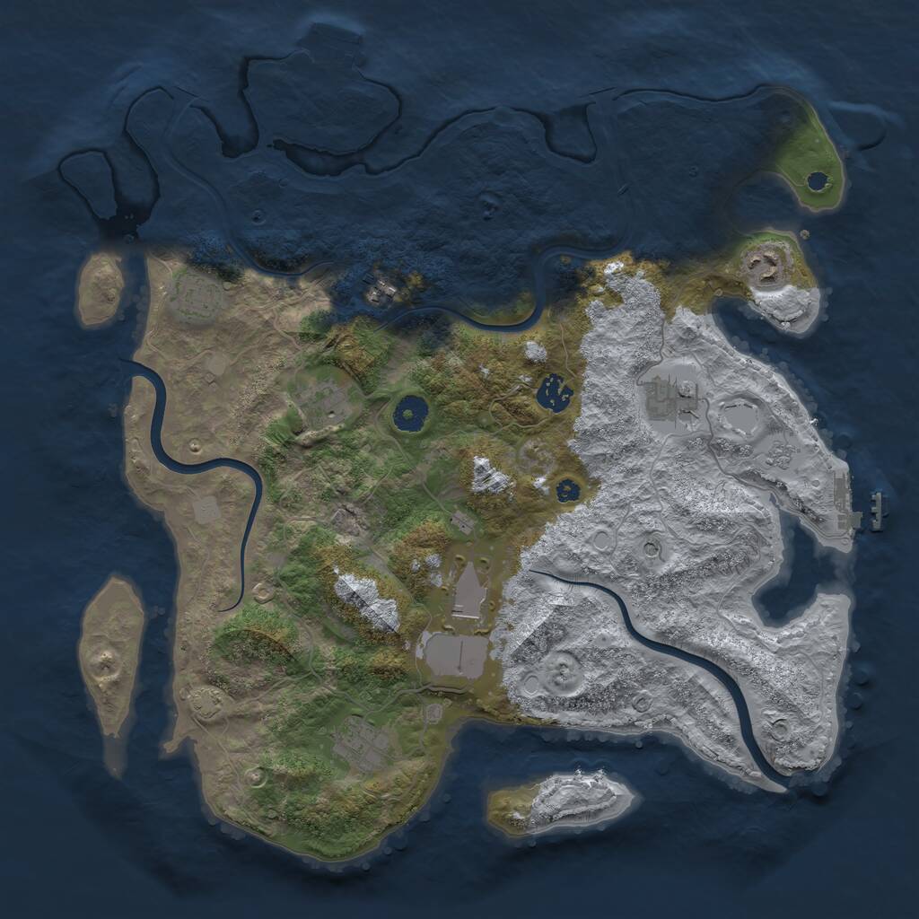 Rust Map: Procedural Map, Size: 3900, Seed: 198774333, 14 Monuments