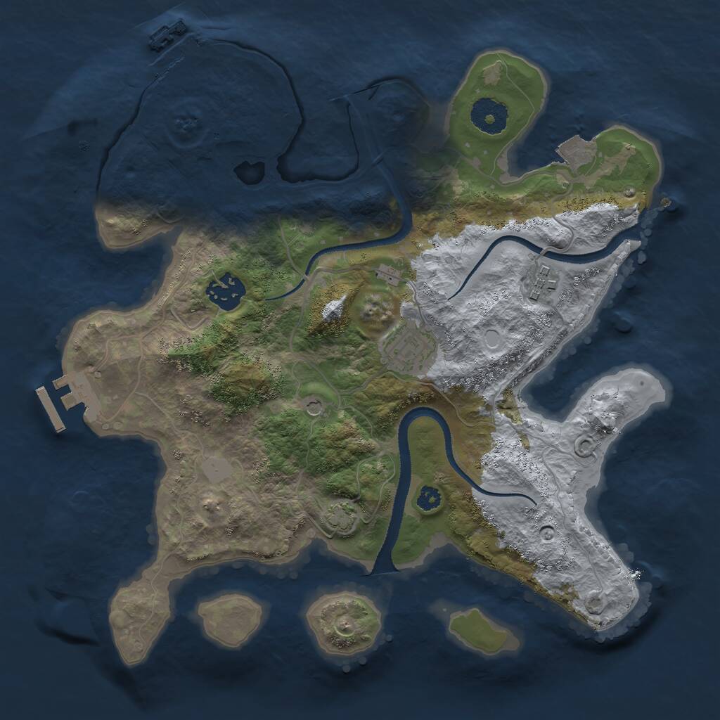 Rust Map: Procedural Map, Size: 3000, Seed: 161119710, 8 Monuments