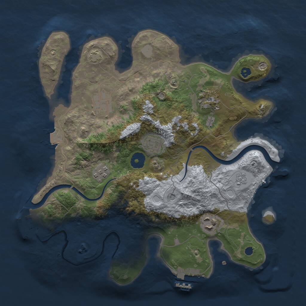 Rust Map: Procedural Map, Size: 3000, Seed: 49849864, 11 Monuments