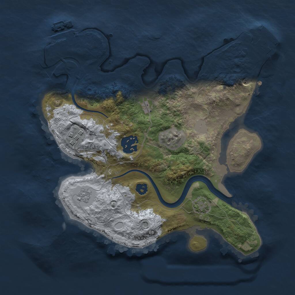 Rust Map: Procedural Map, Size: 2500, Seed: 6216841, 7 Monuments