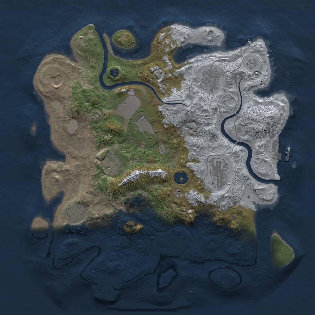 Rust Map: Procedural Map, Size: 3500, Seed: 94126760, 12 Monuments