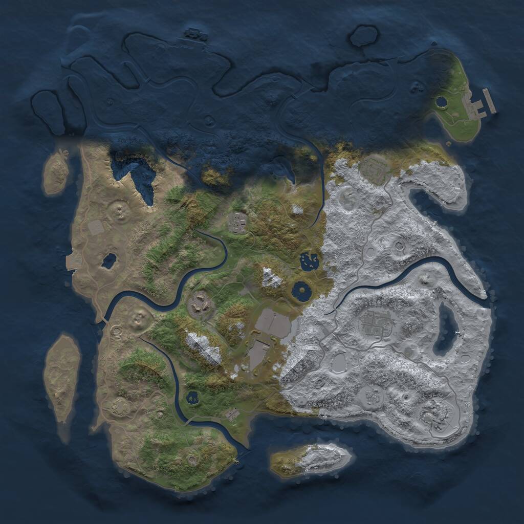 Rust Map: Procedural Map, Size: 4010, Seed: 198774333, 13 Monuments