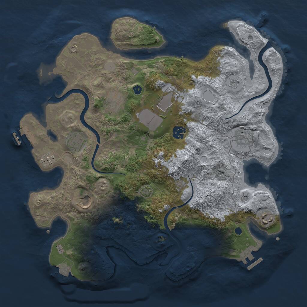 Rust Map: Procedural Map, Size: 3500, Seed: 17063904, 14 Monuments