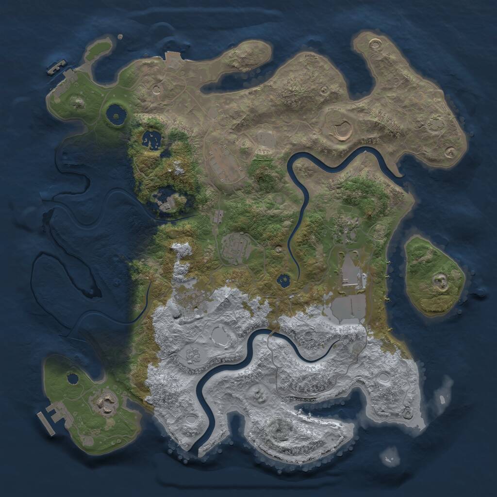 Rust Map: Procedural Map, Size: 3750, Seed: 1081720626, 15 Monuments