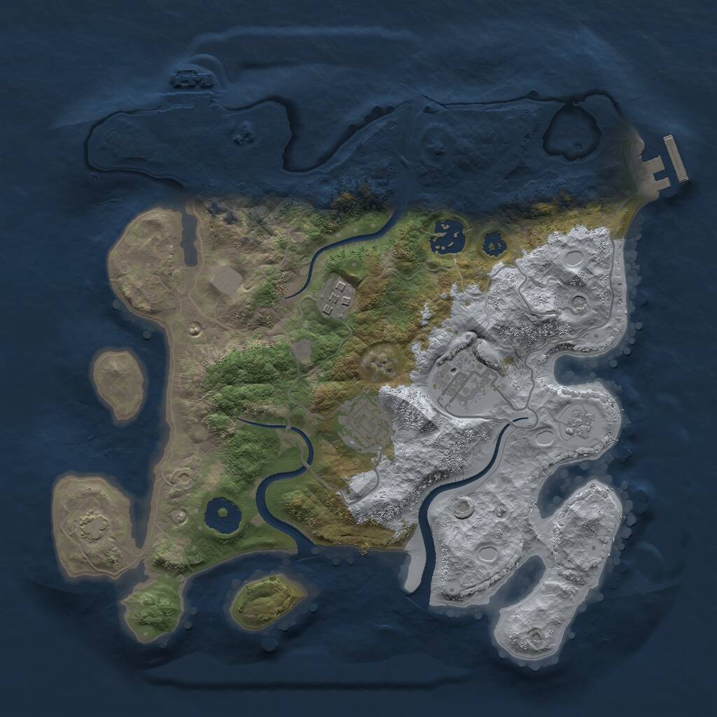 Rust Map: Procedural Map, Size: 3000, Seed: 897646786, 10 Monuments