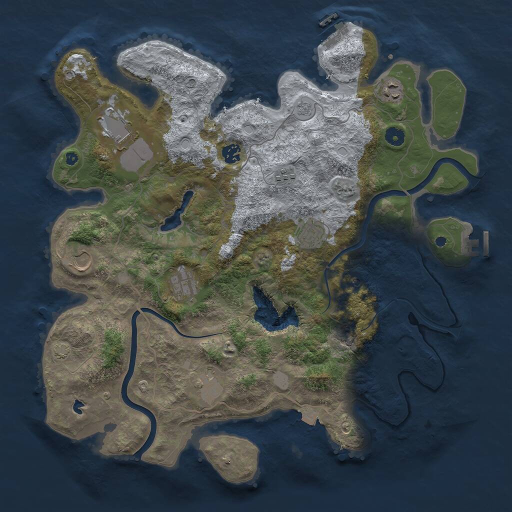 Rust Map: Procedural Map, Size: 4000, Seed: 123258081, 14 Monuments