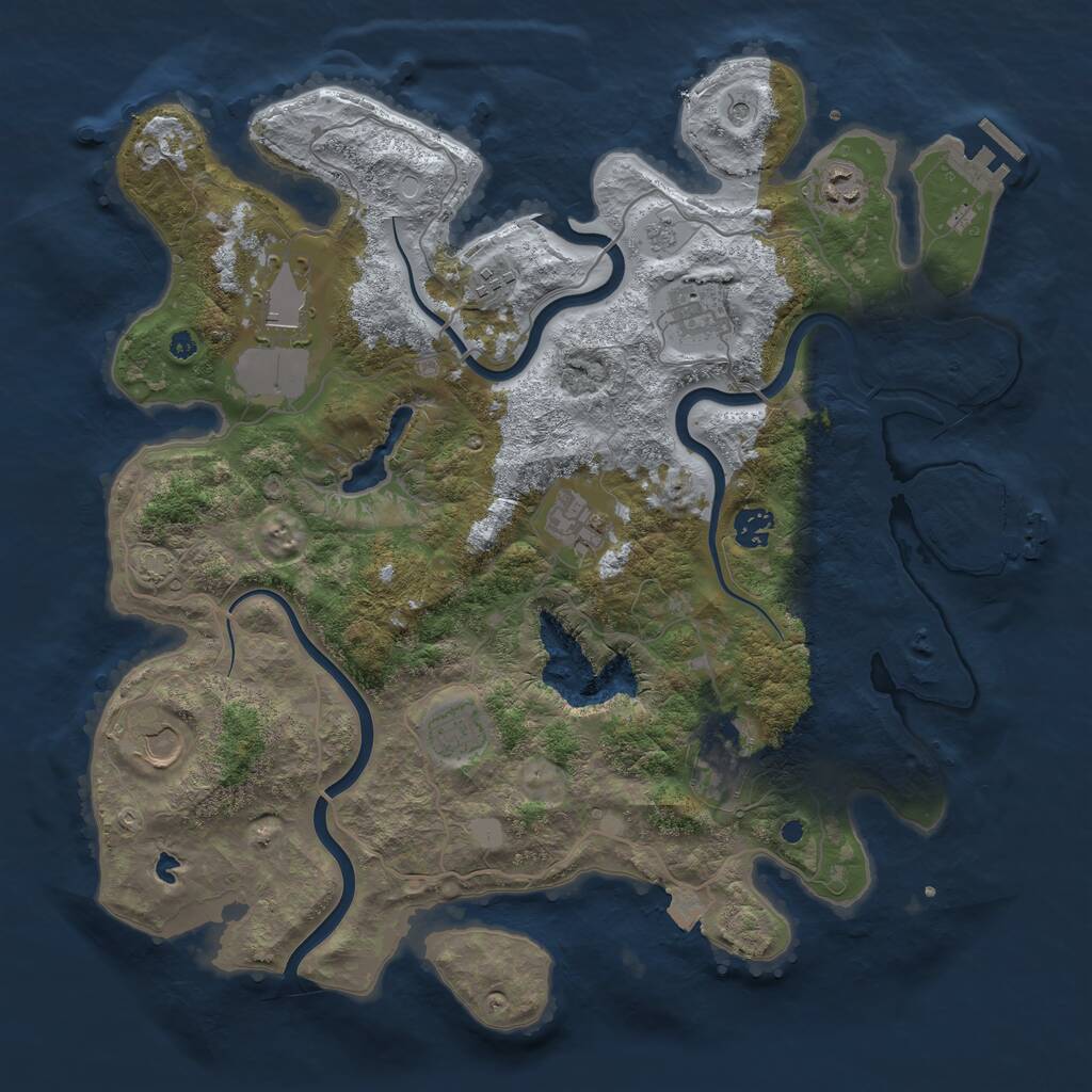 Rust Map: Procedural Map, Size: 4000, Seed: 123258081, 15 Monuments