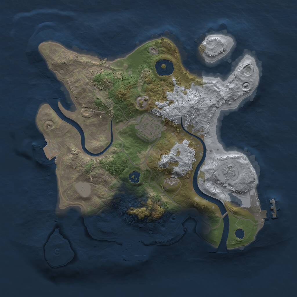 Rust Map: Procedural Map, Size: 2500, Seed: 1838987825, 6 Monuments