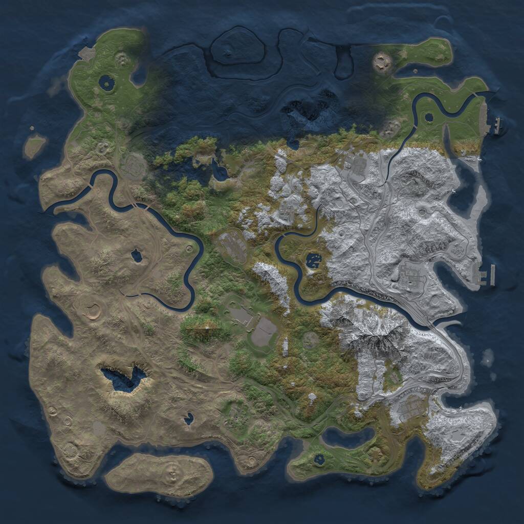 Rust Map: Procedural Map, Size: 5000, Seed: 85337421, 17 Monuments