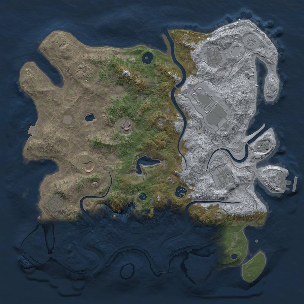Rust Map: Procedural Map, Size: 4000, Seed: 496040038, 15 Monuments