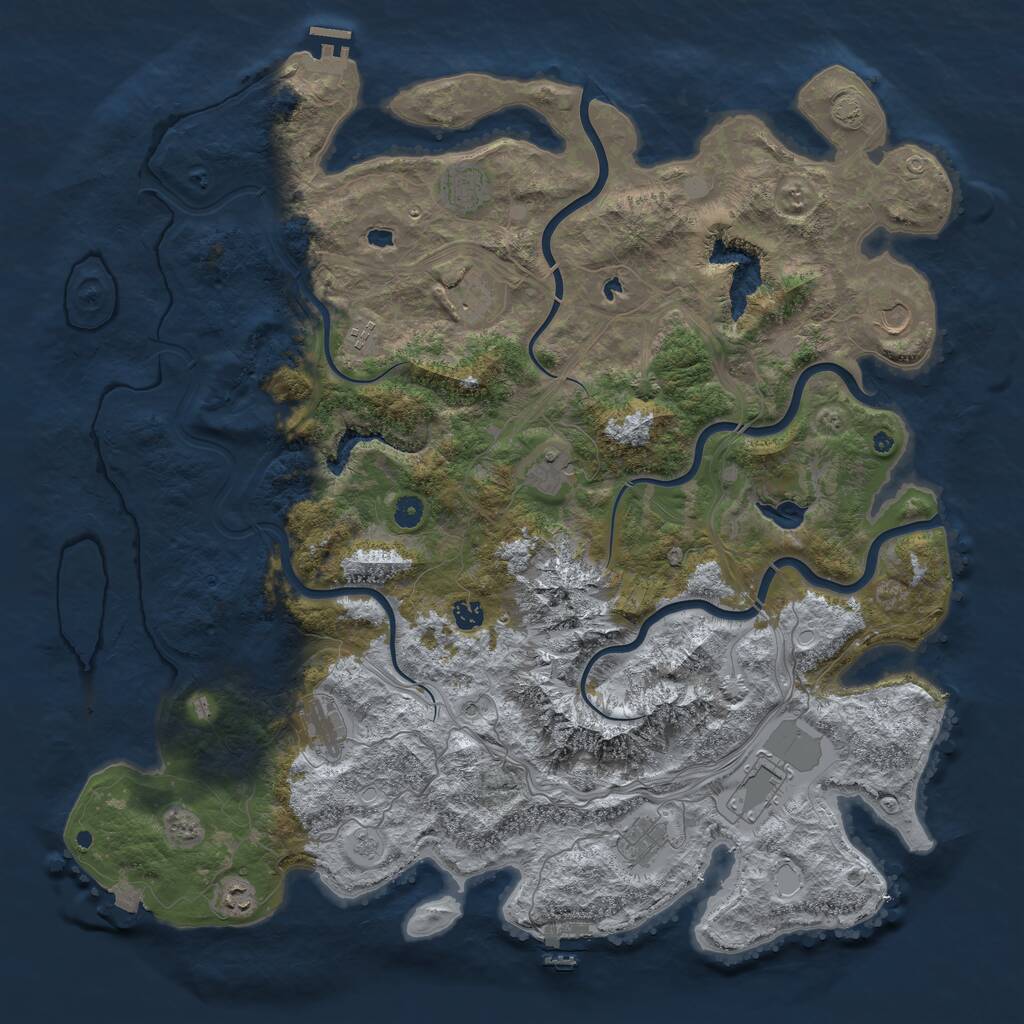 Rust Map: Procedural Map, Size: 5000, Seed: 31237, 16 Monuments