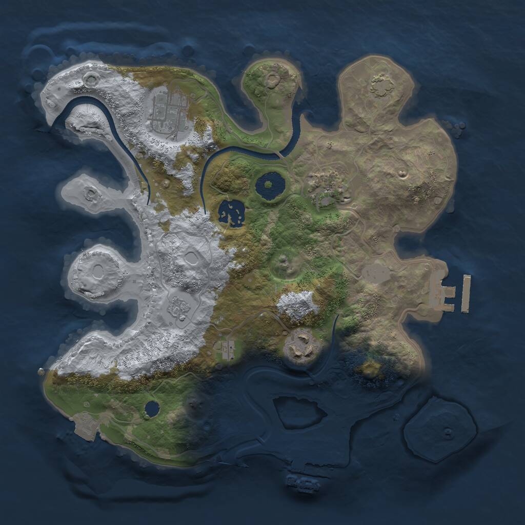 Rust Map: Procedural Map, Size: 2800, Seed: 986201975, 9 Monuments