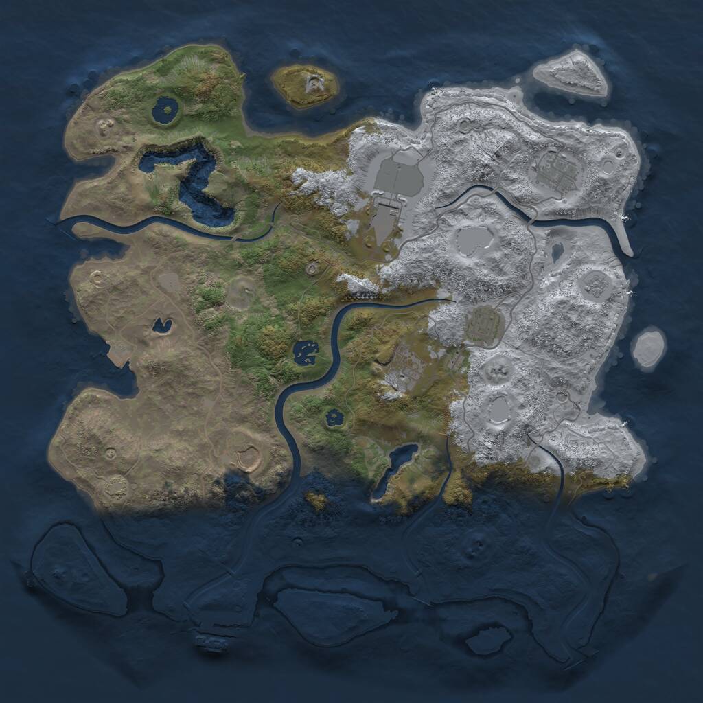 Rust Map: Procedural Map, Size: 4000, Seed: 115968, 11 Monuments