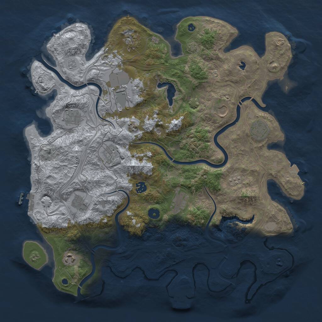 Rust Map: Procedural Map, Size: 4250, Seed: 752534300, 17 Monuments