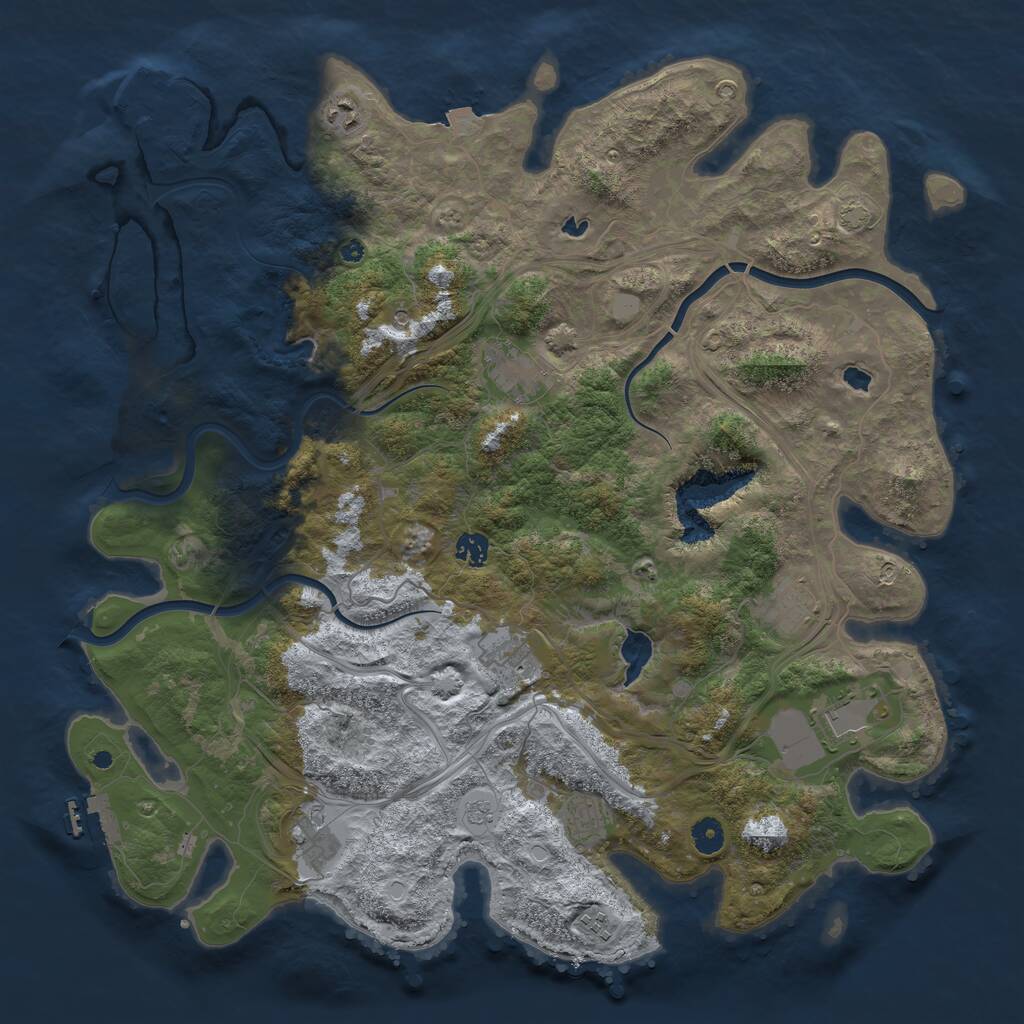 Rust Map: Procedural Map, Size: 4500, Seed: 385090081, 15 Monuments