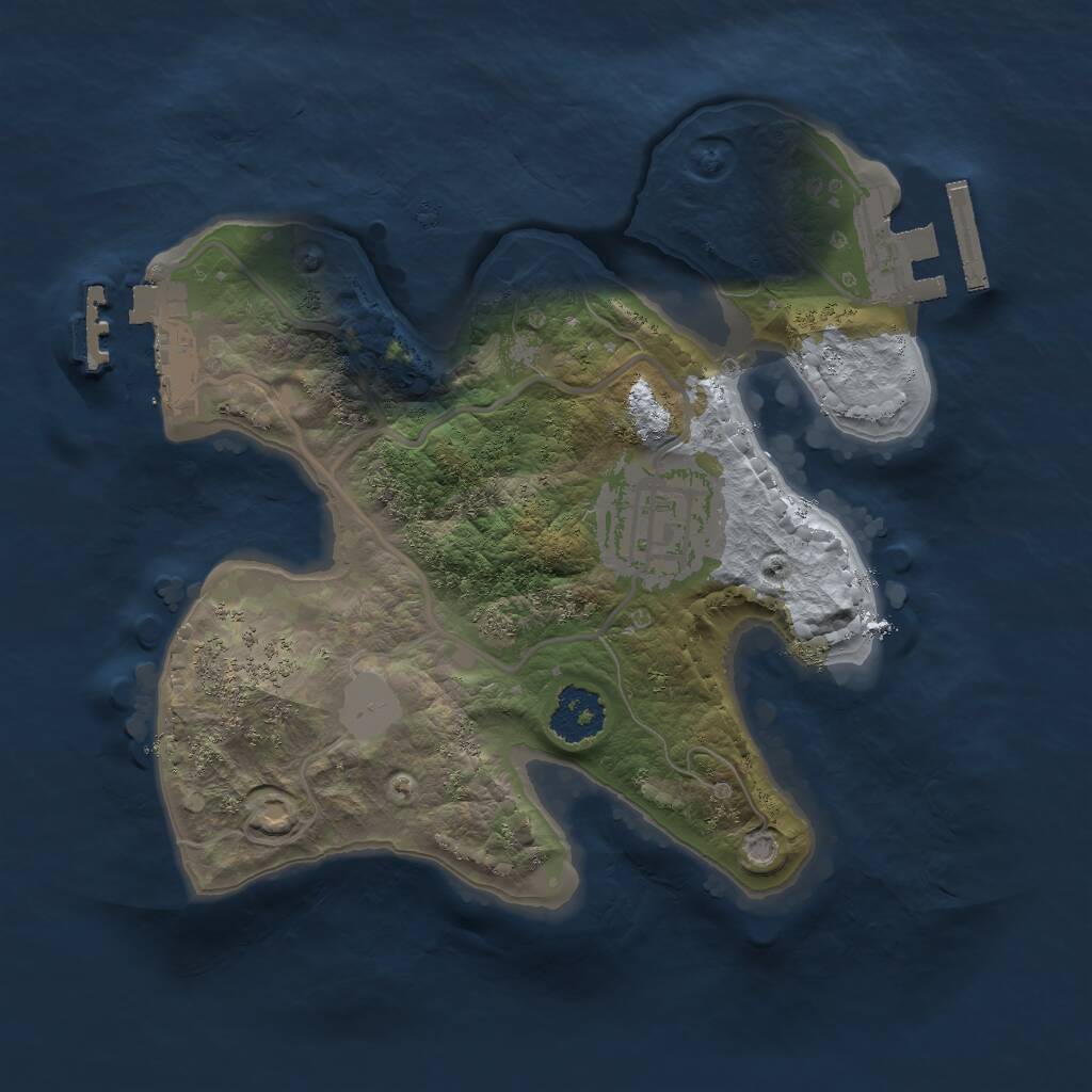 Rust Map: Procedural Map, Size: 2000, Seed: 2584781, 4 Monuments