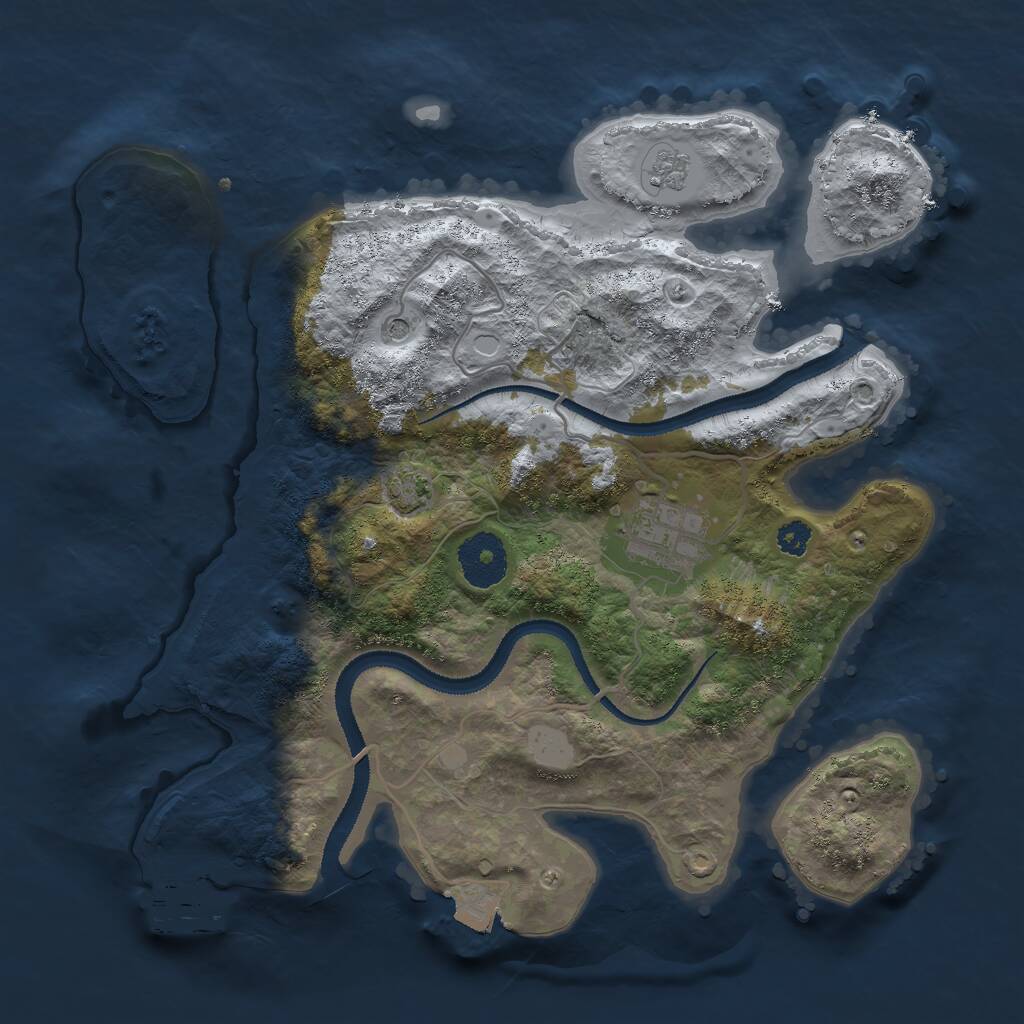 Rust Map: Procedural Map, Size: 3000, Seed: 47192, 6 Monuments
