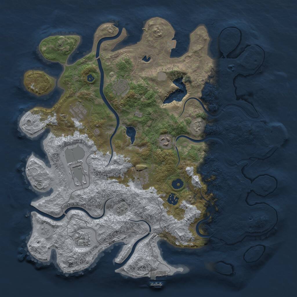 Rust Map: Procedural Map, Size: 4050, Seed: 662192037, 13 Monuments