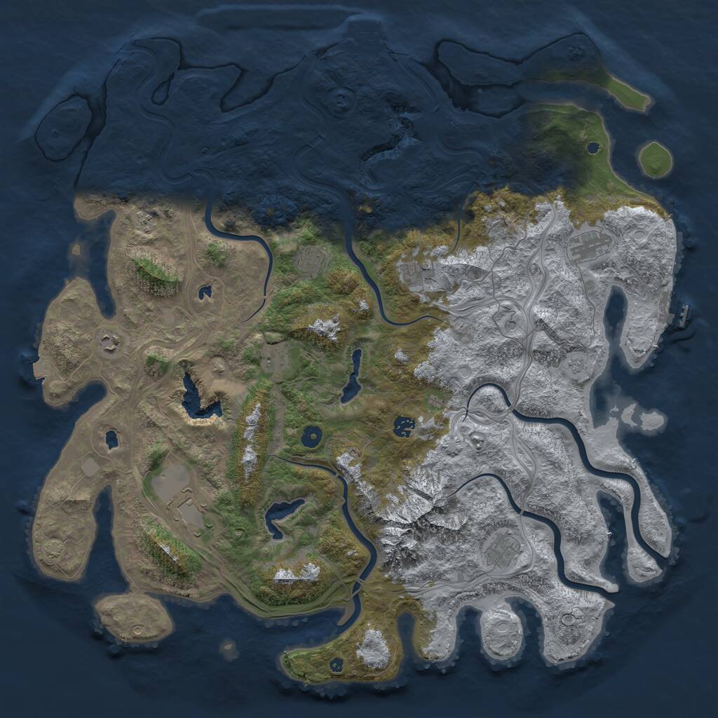 Rust Map: Procedural Map, Size: 5000, Seed: 197364, 15 Monuments