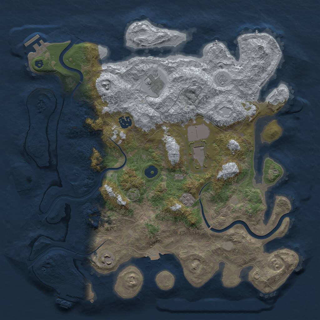 Rust Map: Procedural Map, Size: 3800, Seed: 5698421, 11 Monuments