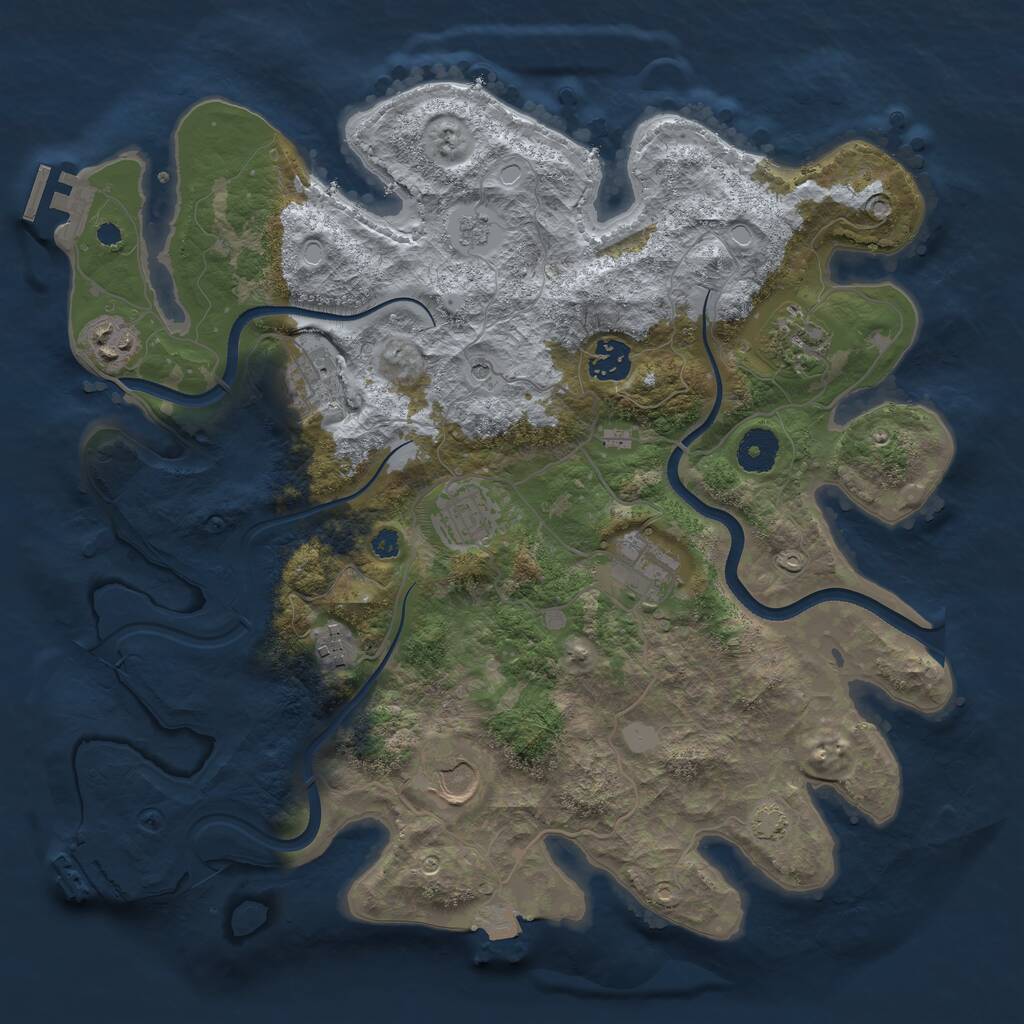 Rust Map: Procedural Map, Size: 3600, Seed: 254, 14 Monuments